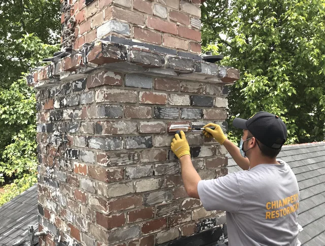 In-progress chimney restoration by Windsor Chimney Sweep in Windsor, CT