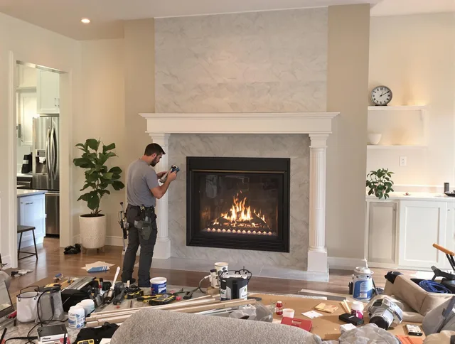 Newly installed fireplace by Windsor Chimney Sweep in Windsor, CT
