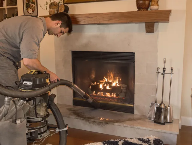 Routine fireplace upkeep by Windsor Chimney Sweep in Windsor, CT