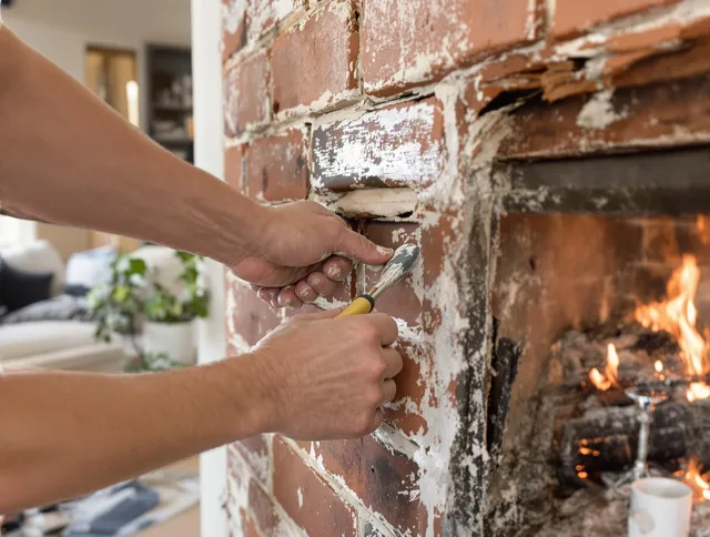 Routine fireplace repair by Windsor Chimney Sweep in Windsor, CT